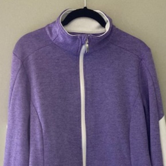 IZOD Golf Heather Purple Full Zip Jacket L - Picture 2 of 6